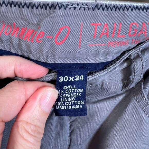 Johnnie-O Tailgaters Pants Size 30x29 Gray Lined Insulated Chino Flat Front - Picture 4 of 13